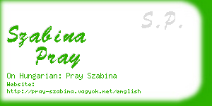 szabina pray business card